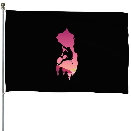 Rock Climbing House Flags