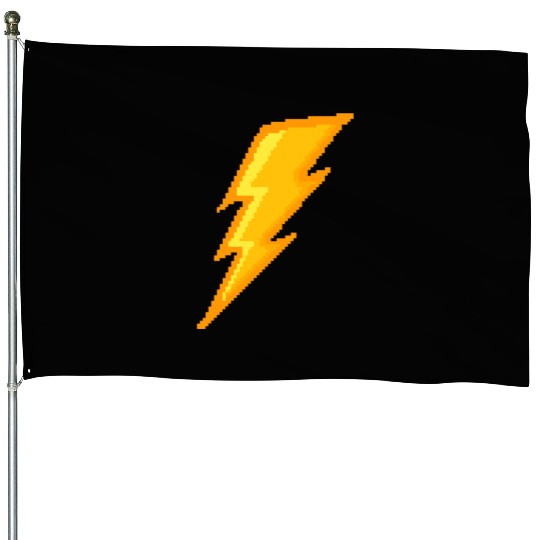 Lightning bolt Pixel House Flags