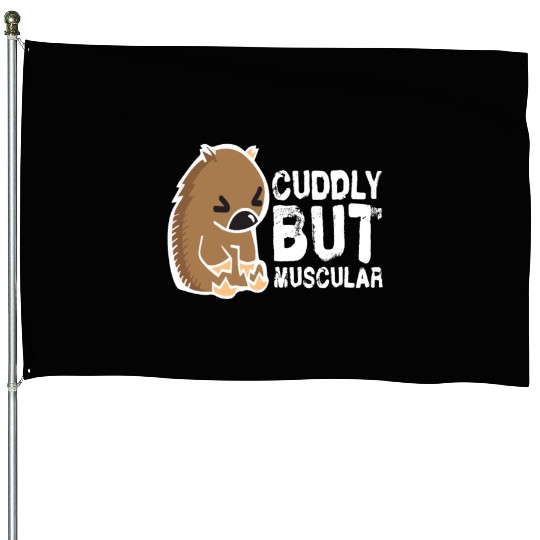 Cuddly But Muscular Wombat Sweet Australia Wild House Flags