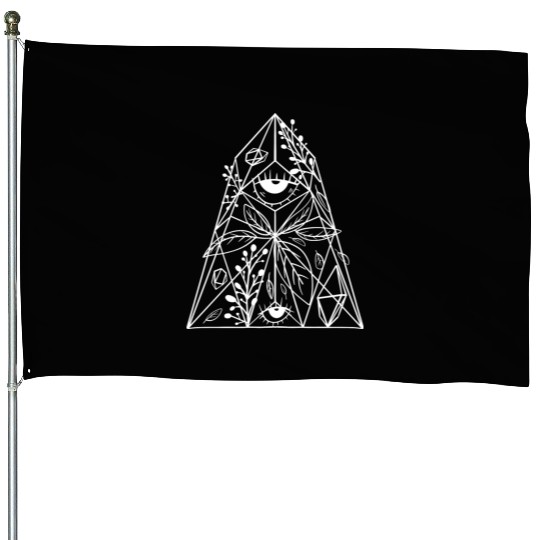 Gemstone crystal diamond floral flowers eye House Flags