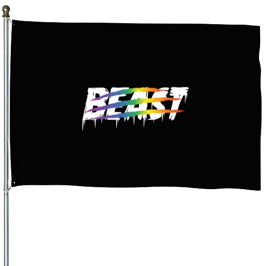 Matching Lesbian Couple Beauty & Beast Part1 House Flags