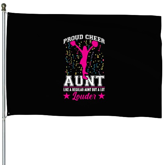 Cheerleading Aunt Family Support Girl Cheerleader House Flags