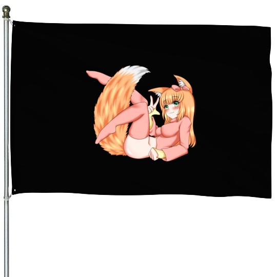 Foxy girl hen Manga Anime Waifu japanese sexy House Flags