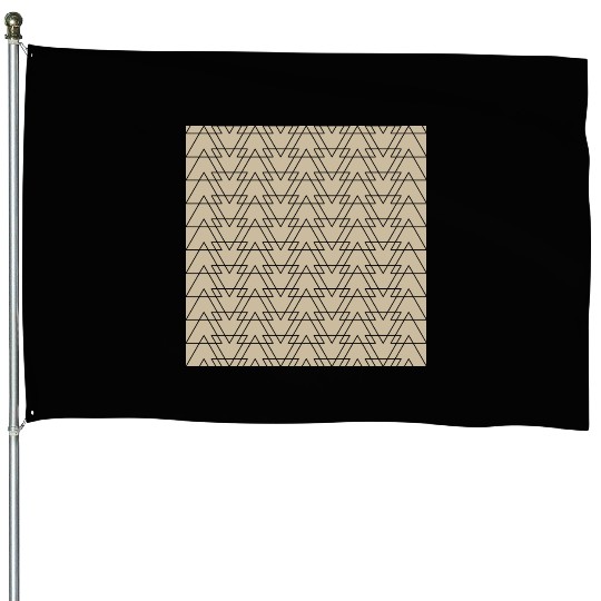 Triangle Beige Black House Flags