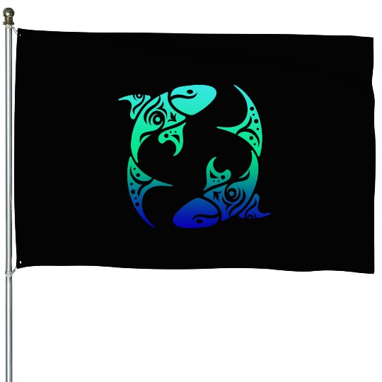 T Tattoo Pisces Horoscope Gift Idea House Flags