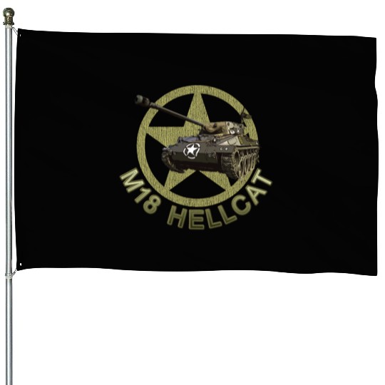 M18 Hellcat WW2 American Tank Destroyer House Flags