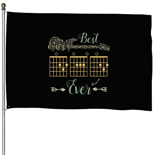 Best Dad Ever Cool Guitar Chord Gifts House Flags