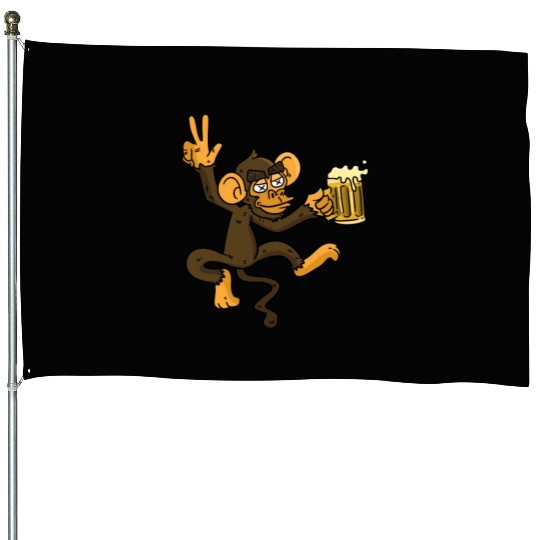 DRUNK MONKEY Beer House Flags