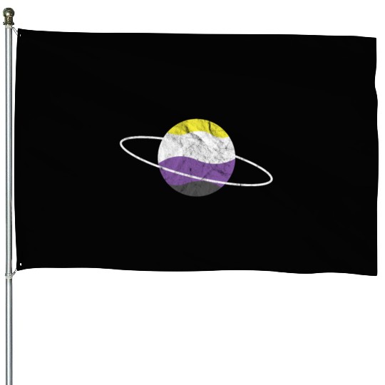 Non Binary Planet LGBTQ Flag House Flags