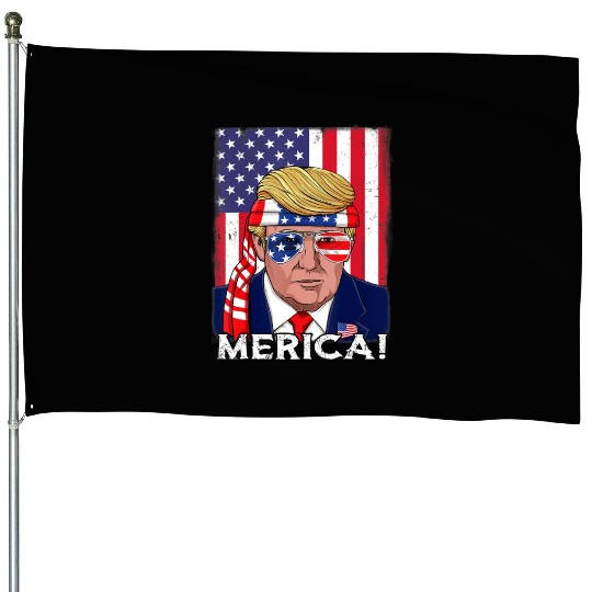 4th Of July Trump Merica USA Boys Girls Kids House Flags