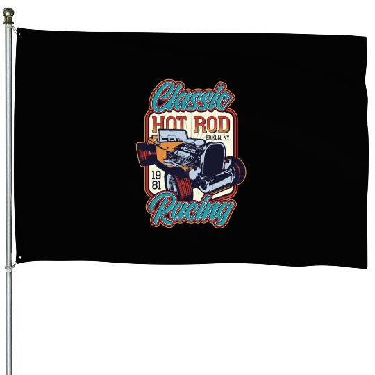 Classic Hot Rod Racing House Flags