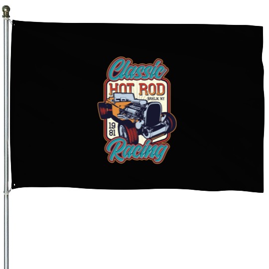 Classic Hot Rod Racing House Flags
