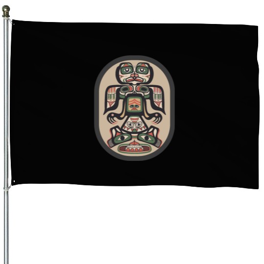 Northwest Native American Indian Haida Tribe Art House Flags