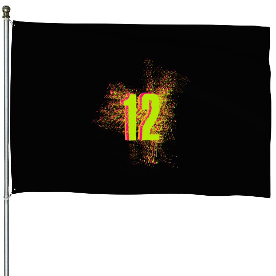 12 Number twelf birthday giftidea House Flags