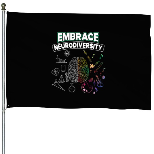 Embrace Neurodiversity Brain Voice House Flags