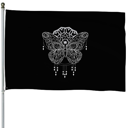 Butterfly Mandala Dream catcher Beads Mandala House Flags