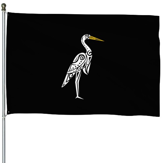 Maori Kotuku White Heron Polynesian T Tattoo House Flags