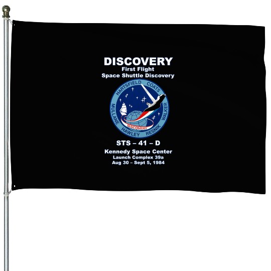 NASA Space Shuttle STS-41-D Vintage Crew House Flags