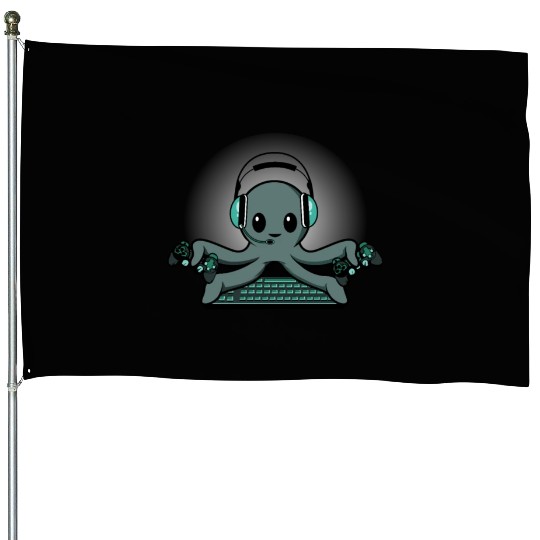 Octopus Gaming Keyboard Gamer Or Nerd Gift House Flags