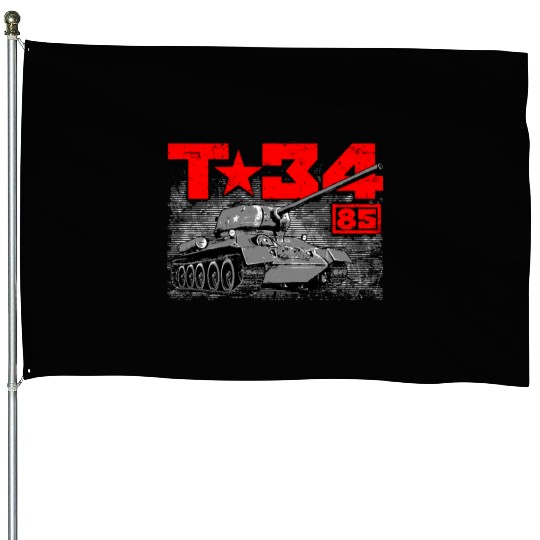 T-34-85 Soviet medium tank House Flags