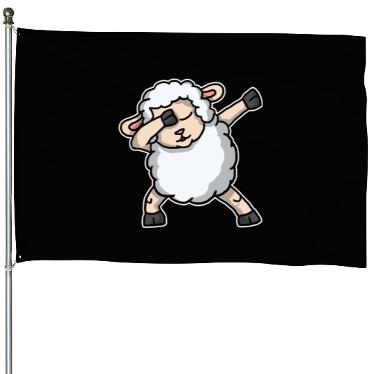 Funny Dabbing Sheep Dab Dance Lamb Lover Gift House Flags