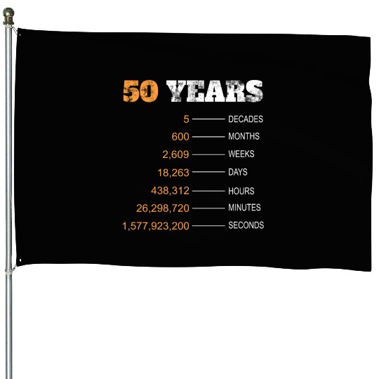 Happy 50th Birthday 50 Year Old Gift 50 plus House Flags