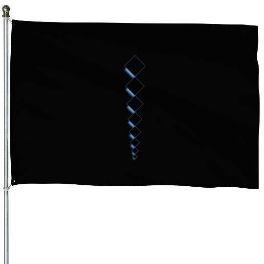 Squares design with drop shadow-light blue House Flags