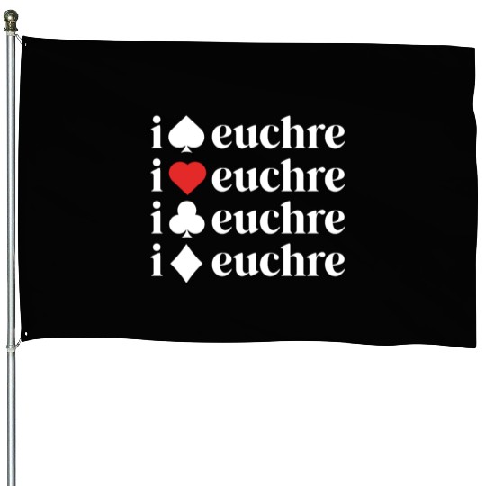 I Love Euchre House Flags Women Card Game Player Mother