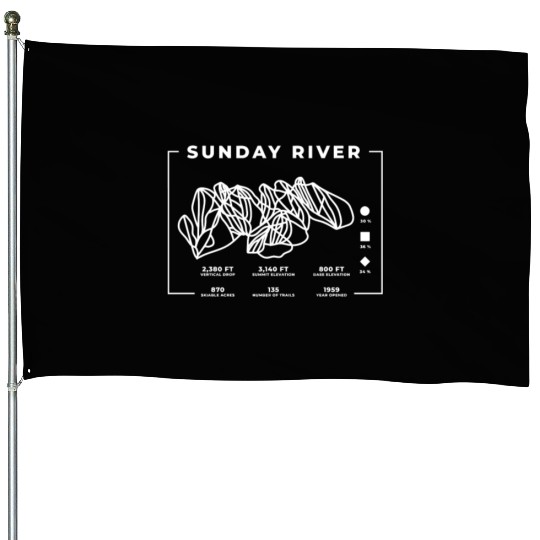 Sunday River Ski Trail Snowboard Skiing Maine Skie House Flags