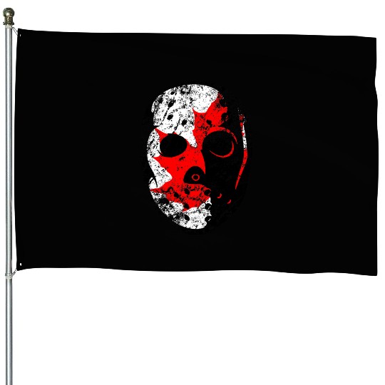 Old School Goalie Mask-Canada House Flags