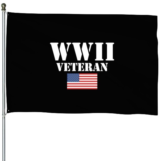 American Patriot Wwii Veteran Military World War 2 House Flags