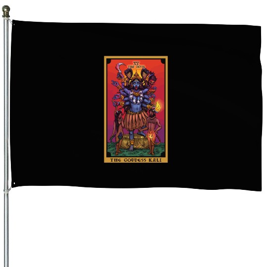 The Goddess Kali The Devil Tarot Card Hindu Indian House Flags