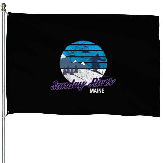 Sunday River Newry Maine New England Ski Snowboard House Flags
