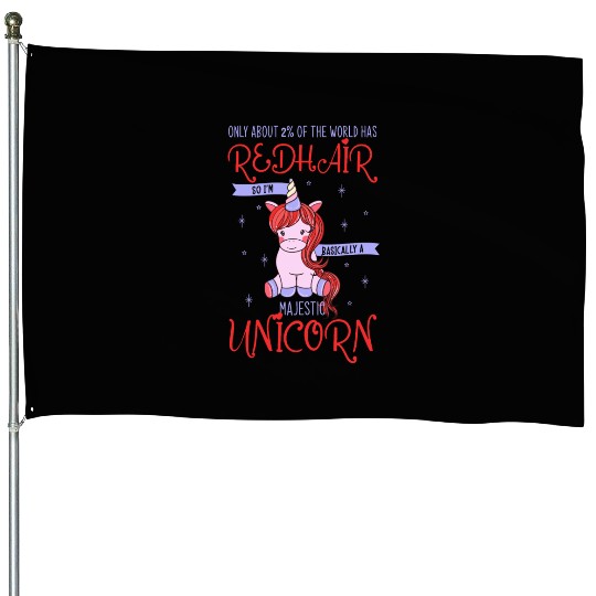 redhead, ginger , unicorn House Flags