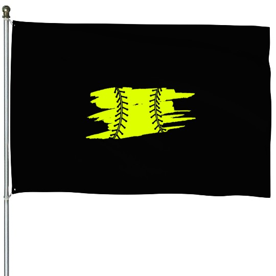 Softball Catcher Baseball Pitcher Bat Ball Player House Flags