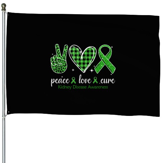 Hand Sign Peace Love Cure Kidney Disease House Flags