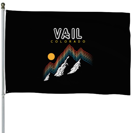 Vail Colorado Usa Ski Resort 1980S Retro House Flags