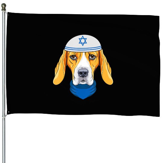 Cute Beagle Hanukkah Funny Dog Lover Jewish Gift House Flags