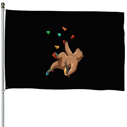 Grizzly Bouldering and Rock Climbing Gift House Flags