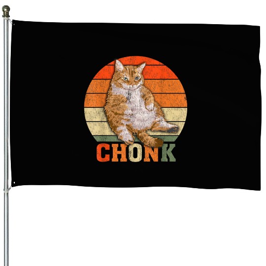 Funny Overweight Chubby Chonk Cat Meme Memes House Flags