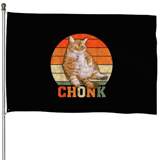 Funny Overweight Chubby Chonk Cat Meme Memes House Flags