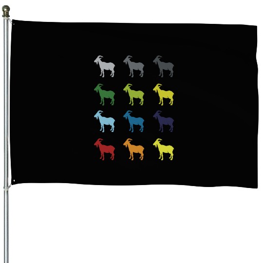 Neon Pop Art Retro Goat Animal Gift Idea House Flags
