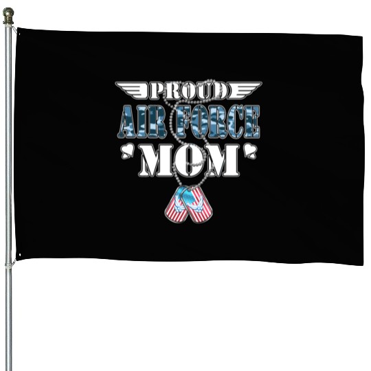 Proud Air Force Mom Us Flag Dog Tags Wings Militar House Flags