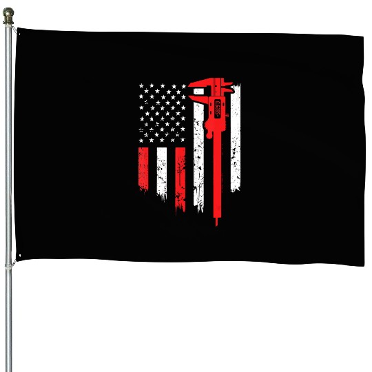 Funny USA Flag CNC Mechanic Tools Machinist Gift House Flags