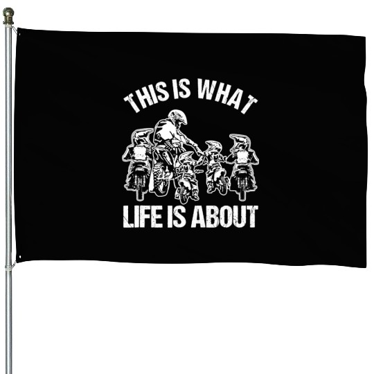 Dirt Bike Dad Motocross Father Motorcycle Son Kids House Flags