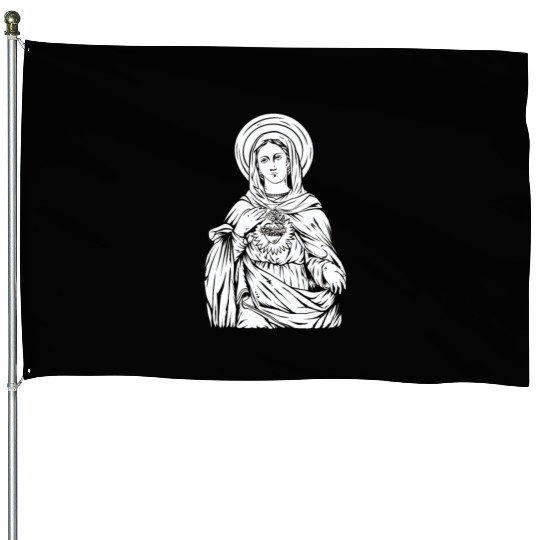 Holy virgin mary christian mother of Jesus Christ House Flags