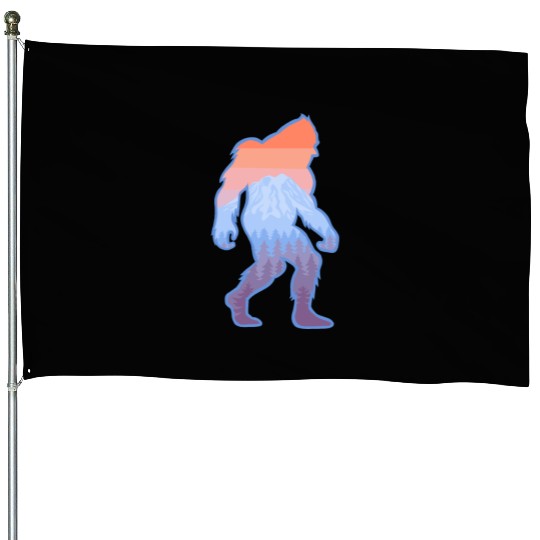 Mt Rainier Bigfoot Sasquatch House Flags