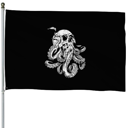 Octopus Skull Monster Kraken Cthulhu Skull for Men House Flags
