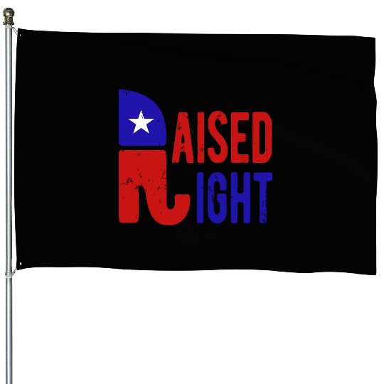 Raised Right Proud Republican Elephant Logo Usa House Flags