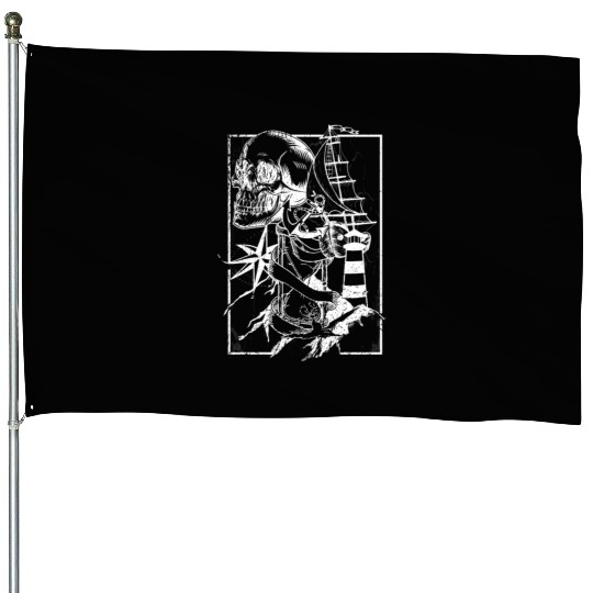 Sea life ship skull anchor compass House Flags